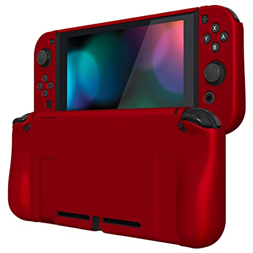 PlayVital Ergonomic Grip Case for Nintendo Switch, Upgraded Protective Hard Case Protector for Switch - Comfort Shock-absorbent Anti-Scratch Dockable Durable Cover Game Accessories, Scarlet Red - color: Scarlet Red