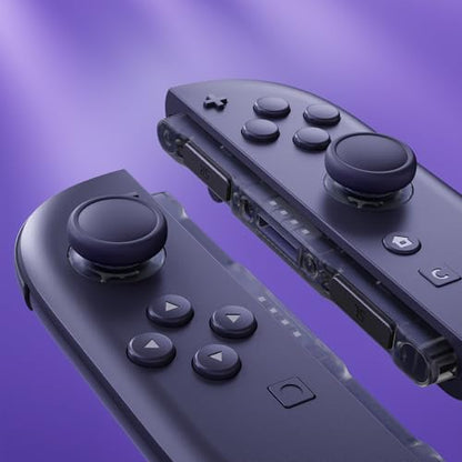 eXtremeRate Replacement 3D Joystick & Thumb Grips & Side Rail Shell Buttons for Nintendo Switch 2 JoyCon, Console Rail Stickers Left Right Analog Stick Thumbsticks Cap for Switch 2 - Clear Slate Black - color: Clear Slate Black