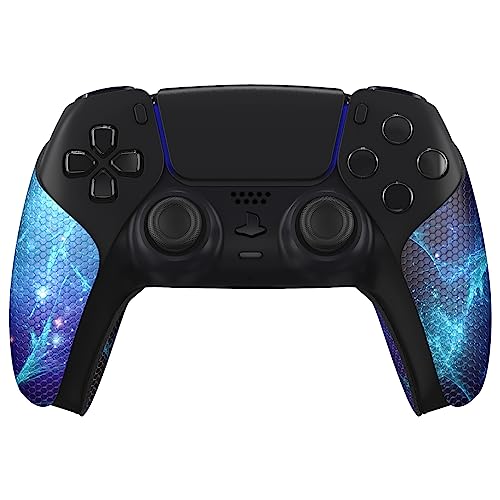 eXtremeRate PlayVital Anti-Skid Sweat-Absorbent Controller Grip for ps5 Controller, Professional Textured Soft Rubber Pads Handle Grips for ps5 Controller - Blue Nebula PFPJ132 - color: Blue Nebula