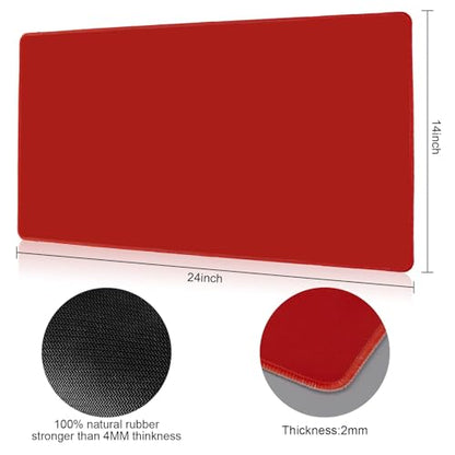 Biouai Playmat for TCG Card Playing Game, 2PCS Stitched Play Mat with Tube for Cards Gameplay, MTG, Yugioh, Magic The Gathering（ (24 x 14 in, 2 Pack)） - color: Black & Red