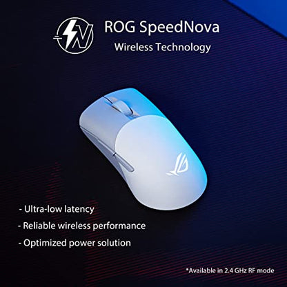 ASUS ROG Keris Wireless Aimpoint Gaming Mouse – Right-Handed Ergonomic, 75g, Tri-Mode Connectivity, 42K DPI, up to 119Hr Battery, PC/Mac Support - White - color: White, style: Keris