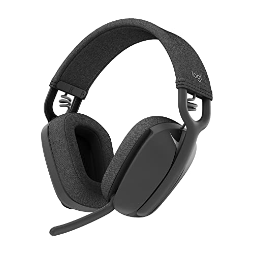 Logitech Zone Vibe 100 Lightweight Wireless Over Ear Headphones - Graphite | Lightweight, over-ear, multipoint Bluetooth, works with Teams, Google Meet, Zoom, PC/Mac, microphone - color: Graphite