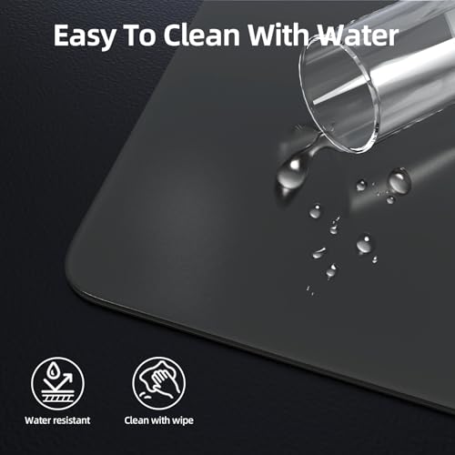ATTACK SHARK CM05 Glass Gaming Mouse Pad,17.7x15.7 in Large Mouse Mat，Non Slip 9H Hard Mousepads,Nano-Textured Glass Surface with Improved Precision and Speed for FPS Players-Pure Black - color: Pure Black