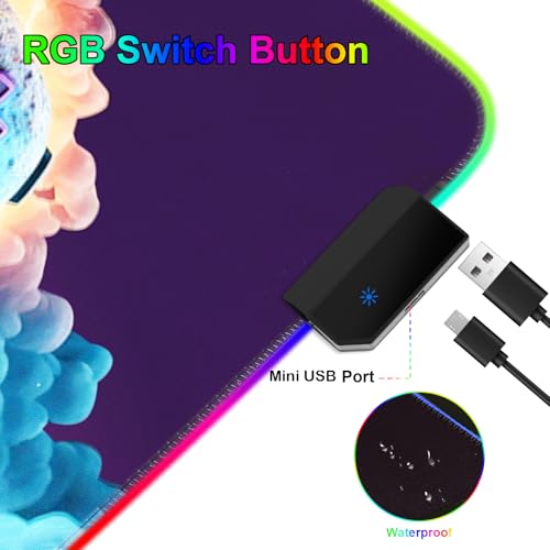 RGB Mouse Pad, Gaming Mousepad with 13 LED Light Modes | 31.5X11.8inch Large Mouse Mat, Gaming Mats for Desk with Non-Slip Rubber Base - color: Black-b