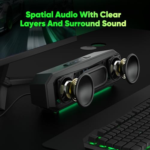 INGA Bluetooth Computer Speakers with Dual Mode Gaming & Music, USB Powered | Plug and Play, Colorful LED Lights, Compatible with Desktops, Laptops, Phones, Tablets - size: Bluetooth Speaker