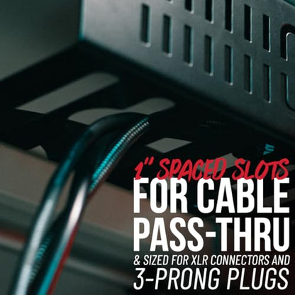 Gator Frameworks Metal Cable Management System - Mounts Under Desk for a Clutter Free Space with 1" Sapced Slots and (6) Cable Ties, (GFW-CBLMGM-MTL) - style: Metal System