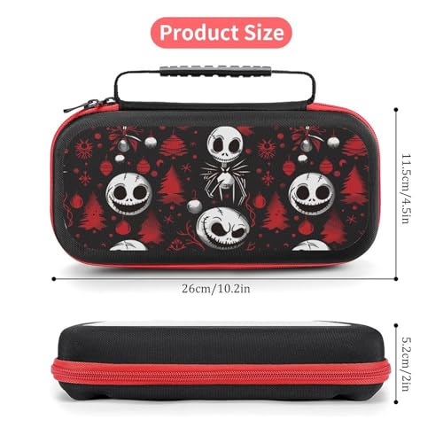 Switch Carrying Case Christmas Horror Switch Game Case with 20 Games Cartridges Hard Shell Travel Protection Storage Case for Console & Accessories