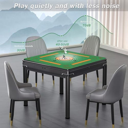 2F22E Mahjong Mat, Noise Reduction Non-Slip Mahjong Mat for Table, 32.4 * 32.4 Inch Mahjong Table Mat for Poker, Board Table Mat, Dominoes, Tile,Card Games (Green) - color: Green