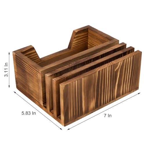 Rustic Brown Wooden Mail Organizer Key Holder Entryway Table Office Desk Multiple Letter Trays Daily Essentials Storage Bin Solid Wood Letter Document File Rectangular Sorter Accessories Home