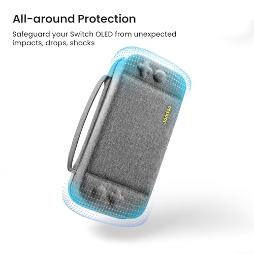 Hard Storage Case Compatible with Nintendo Switch, tomtoc Original Protective Hardshell Travel Handle Case Carrying Bag Cover fit Nintendo Switch Console Accessories, 18 Game Card Slots