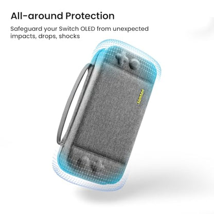 Hard Storage Case Compatible with Nintendo Switch, tomtoc Original Protective Hardshell Travel Handle Case Carrying Bag Cover fit Nintendo Switch Console Accessories, 18 Game Card Slots