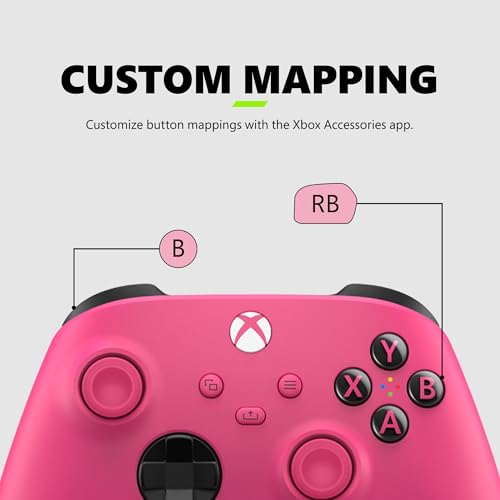 Xbox Wireless Gaming Controller (2025) – Deep Pink – Play on, Windows, Android, iOS, FireTV Sticks, Smart TVs, VR Headsets (Renewed)