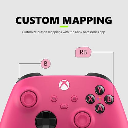 Xbox Wireless Gaming Controller (2025) – Deep Pink – Play on, Windows, Android, iOS, FireTV Sticks, Smart TVs, VR Headsets (Renewed)