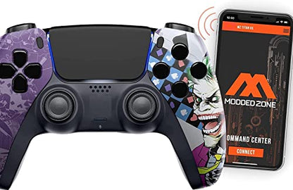 Joker Cards Custom Rapid Fire, Anti Recoil, Macros MODDED Wireless Controller for PS5 & PC - Unique Smart Mods for ps5 controller controlled by the APP. Best for FPS Games. Enhanced Gaming Experience - color: Card of Mask