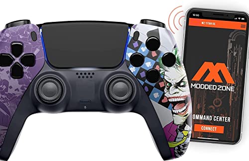 Joker Cards Custom Rapid Fire, Anti Recoil, Macros MODDED Wireless Controller for PS5 & PC - Unique Smart Mods for ps5 controller controlled by the APP. Best for FPS Games. Enhanced Gaming Experience - color: Card of Mask