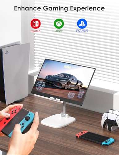 Anyuse 17.3" Portable Monitor, 1080P FHD, 144Hz, IPS HDR Screen, Travel Monitor for PC Mac Phone Xbox PS5 Switch Laptop, Smart Cover & Speakers - size: 17.3"Portable