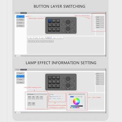 Portable 16Key Macro Keypad with Programmable Dials for Advanced Gaming Controls and Multimedia Management Keyboards