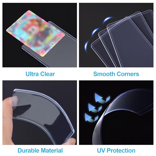 1000 Pack Card Sleeves & Top Loaders, Protects 500 Standard Cards, 3"x4" Hard Plastic Card Protectors, Premium Rigid Holder for Trading Sports Football Game Cards (500 Rigid + 500 Clear) - size: 500 Top Loaders + 500 Card Sleeves