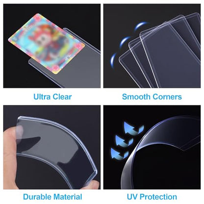 1000 Pack Card Sleeves & Top Loaders, Protects 500 Standard Cards, 3"x4" Hard Plastic Card Protectors, Premium Rigid Holder for Trading Sports Football Game Cards (500 Rigid + 500 Clear) - size: 500 Top Loaders + 500 Card Sleeves