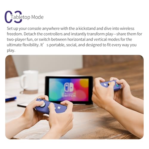 Tideal Set of Replacement Controller for Nintendo Switch - Compatible with Nintendo Switch (1) / OLED/Lite - Dual Vibration/Motion Control / 6-Axis Gyro (Purple) - color: Purple