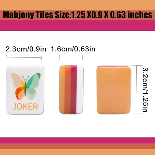 American Mahjong Gradient Design Set 1.2-inch 160 Acrylic High-Grade Four Layer Orange Mah-Jongg Tiles - color: Orange