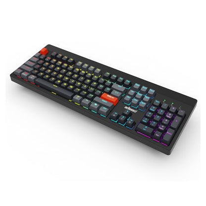 Adesso Easytouch 1300 Mechanical Keyboard, RGB Illuminated | Hot Swappable Red Switches, Wired Wireless Bluetooth, Gaming, Copilot AI Hotkey, Windows Mac