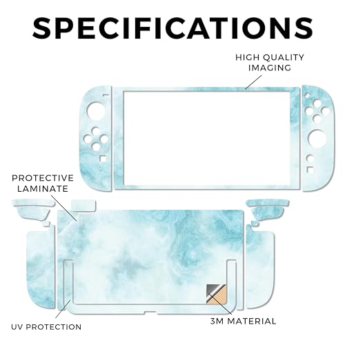 Glossy Glitter Gaming Skin Compatible with Nintendo Switch 2 Console Only - Blue Marble - Premium 3M Vinyl Protective Wrap Decal Cover - Easy to Apply | Crafted in The USA by MightySkins - color: Blue Marble, size: Switch 2 Console Skin Only, style: Gloss