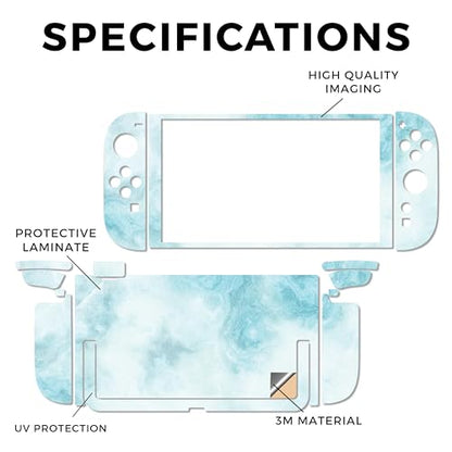 Glossy Glitter Gaming Skin Compatible with Nintendo Switch 2 Console Only - Blue Marble - Premium 3M Vinyl Protective Wrap Decal Cover - Easy to Apply | Crafted in The USA by MightySkins - color: Blue Marble, size: Switch 2 Console Skin Only, style: Gloss