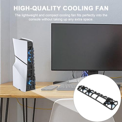 Heat Sink Horizontal Cooling Fan Cooling Fan Stand for Game Console Efficient Heat Dissipation Silent Three-Gear Adjustment Ps5 Slim Accessories Black
