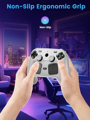 Oshmirian Case Cover for Steam Controller 2 2026,Soft Silicone Protector Cover,Skin Case for Steam Controller 2 with Button Cap, Anti-Scratch,Shockproof,White - color: White