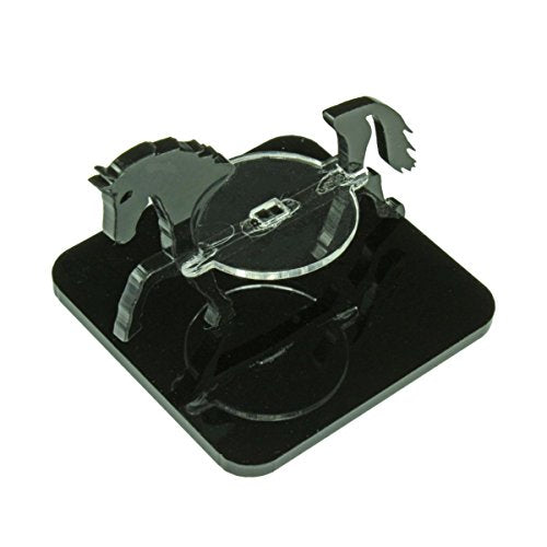LITKO Horse Mount | Compatible with D&D & Pathfinder | 50mm Square | Black | Turns a 30mm (1.25-inch) hero into a saddled rider | 2-inch footprint | Includes steed + clear acrylic base | Glue assembly - color: Black, style: 2-Inch Square Base