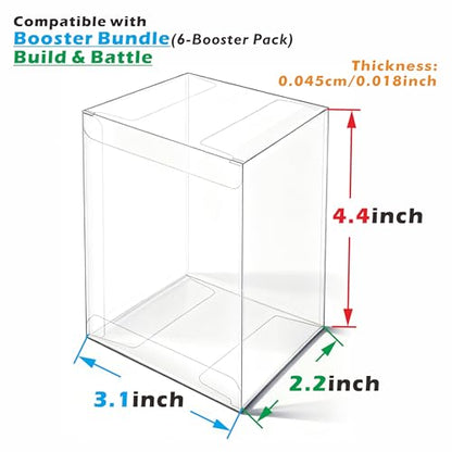 10PCS Plastic Protector Case For Booster Bundle/Build & Battle Foldable Clear Display Box Plastic Display Case Compatible with Booster Bundle Collectors Cards Protector - size: 10PCS