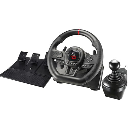 SUBSONIC - Superdrive GS650-X Racing Wheel for PS4 and Xbox Series - Black | Steering Wheel with Pedals and Gear Shifter - Vibration - 3 Sensitivity Modes - Diameter 26 cm, Rotation 270°