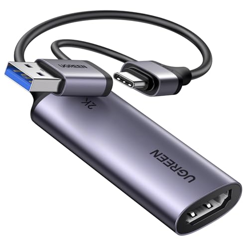 UGREEN 2K@30Hz Video Capture Card USB 3.0 for Gaming Bundle with Micro HDMI to HDMI Cable for Camera
