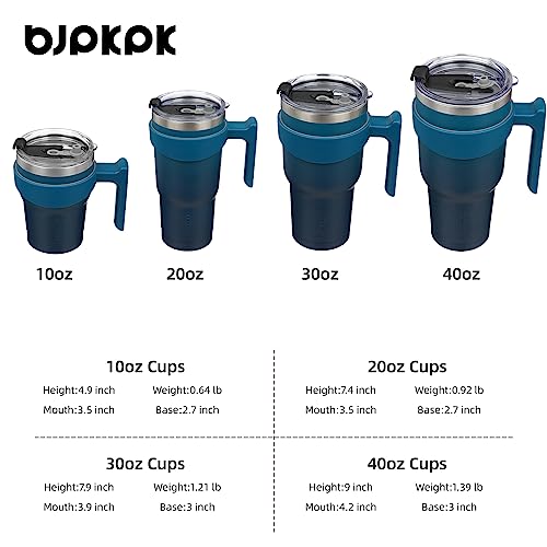 BJPKPK 10 oz Mini Tumbler with Lid, Straw & Handle, Insulated Steel Cup | Small, Spill Proof, Leak Proof, Thermal, Double Wall Vacuum, Sweatproof, Dishwasher Safe, BPA Free, Indigo Black - color: Indigo Black, size: 10 Ounces