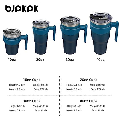 BJPKPK 10 oz Mini Tumbler with Lid, Straw & Handle, Insulated Steel Cup | Small, Spill Proof, Leak Proof, Thermal, Double Wall Vacuum, Sweatproof, Dishwasher Safe, BPA Free, Indigo Black - color: Indigo Black, size: 10 Ounces