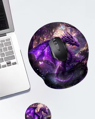 Mouse Pad with Wrist Support, Ergonomic Mouse Pad with Memory Foam Wrist Rest Cushion, Non-Slip Rubber Base Gaming Mice Pad for Home Office Computer Laptop,Dragon - color: Dragon