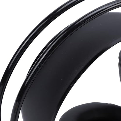 Wired Gaming Headset, 7.1 Surround Sound RGB Over Ear Headphones with Noise Cancelling Mic, 50mm Driver, Memory Foam Earpads for PC, Switch (Black) - color: Black