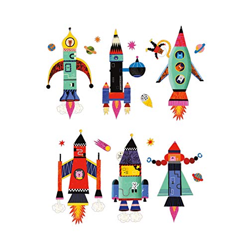 Mudpuppy Rocket Ships Magnetic Build-It Game – Magnetic Toys for Ages 4+, Fun & Compact Travel Activity for Kids, Includes 60+ Magnets and Durable Storage Tin
