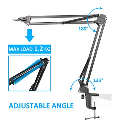 K669 Microphone Boom Arm Mic Stand, Windscreen and Cable Sleeve Compatible with Fifine K669 669B USB Podcast Microphone to Recording and Streaming by YOUSHARES - color: K669 arm