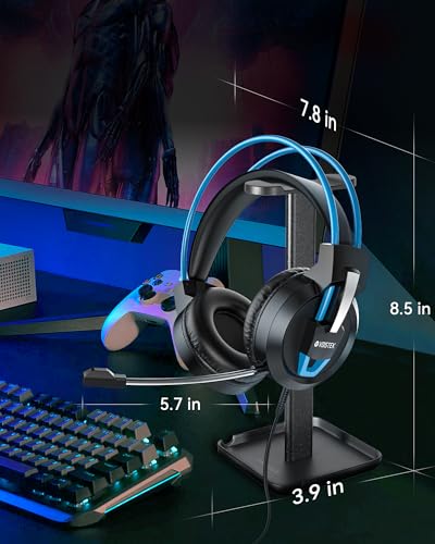 Voistek Over Ear Headphones Wired, Computer Headphones with Microphone, Volume Control, 50mm Drivers, Wired Game Headset for PC, Chromebooks, Laptop, Computer - color: Blue