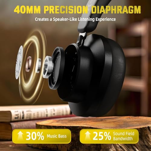 ATTACK SHARK G500 Wireless Over-Ear Noise Canceling Gaming Headphones-Black | Dual Mode-Bluetooth 5.3/3.5mm Audio Wired Cable,20H Playtime,Hifi Stereo Sound,Deep Bass,Built-in Mic for PC Mac Smartphone