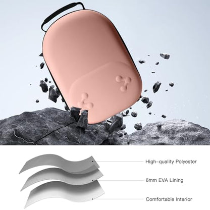 bibuks Hard Carrying Case Compatible with Oculus Meta Quest 3/3S,VR Headset Elite Strap and Touch Controller Accessories Carry Case,Hard Shell Travel Storage Bag (Pink) - color: Pink