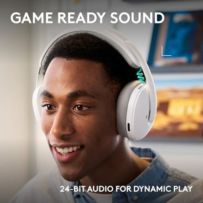 Logitech G325 Lightspeed Wireless Gaming Headset - White | All-Day Comfort, Built-in Mic with Noise Reduction, 24-Bit Audio, 24+ Hr Battery Life, for PC, PlayStation, Switch, Mobile - color: White