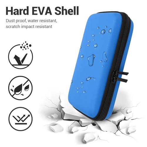 Carrying Case for NintendoNew New 2DS XL, 2DS LL, New 3DS, 3DS Console, Hard Protective Shell Travel Case Pouch with 8 Game Cartridges Slot, Water Proof PU & Hard EVA, Console - color: Blue