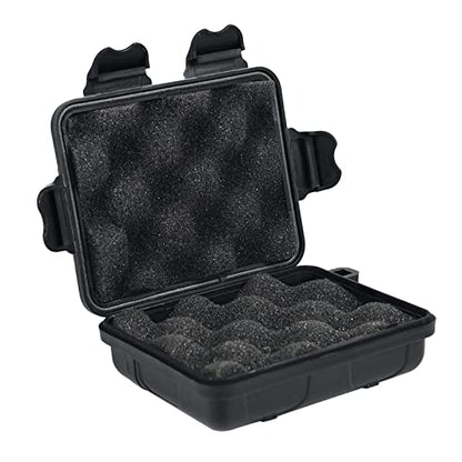 Box, Sealed Snap Buckle Design with Foam Liner, 3.94×3.15×1.57in Black Abs Storage Case for Camping, Hiking, and Small Item Storage