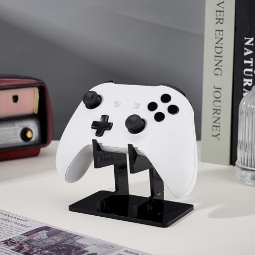 AHANDMAKER 1 Tier Controller Holder Headset Stand Acrylic Organizer for Pro Controllers Display and Organization Universal Gaming Setup Essentials Game Room Accessories