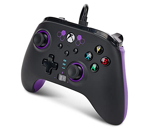 PowerA Enhanced Wired Controller for Xbox Series X|S - Purple Hex, gamepad, wired video game controller, gaming controller, works with Xbox One, Officially Licensed for Xbox - color: Purple Hex