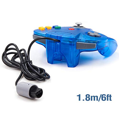 miadore 4 Pack Classic 64 Controller, Wired N64 Controllers with Upgraded Joystick (Non PC USB Version) (Black/Clear Green/Clear Blue/Clear Orange) - color: Black/Clear Green/Clear Blue/Clear Orange