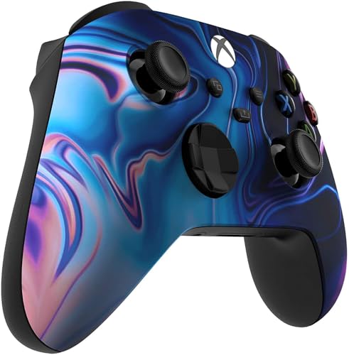 Custom Controllerzz Wireless Controller for Microsoft Xbox Series X/S & Xbox One - Custom Soft Touch Feel - Custom Xbox Series X/S Controller (X/S Blue & Purple Swirl) - color: X/S Blue & Purple Swirl